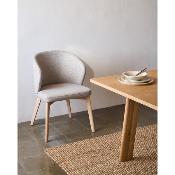 Beżowy tapicerowany fotel jadalniany Darice – Kave Home-image-1