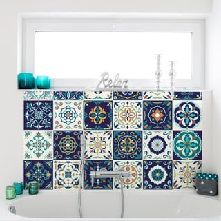 Zestaw 30 naklejek Ambiance Tiles Azulejos Forli, 10x10 cm