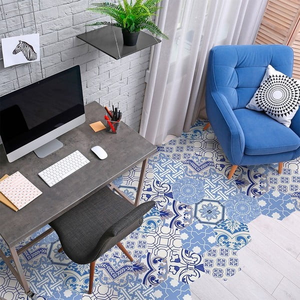 Komplet 10 wodoodpornych naklejek na podłogę Ambiance Ursulina, 20x18 cm-image-1