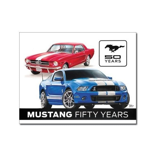 Blaszana tabliczka Mustang 50 Years, 30x40 cm