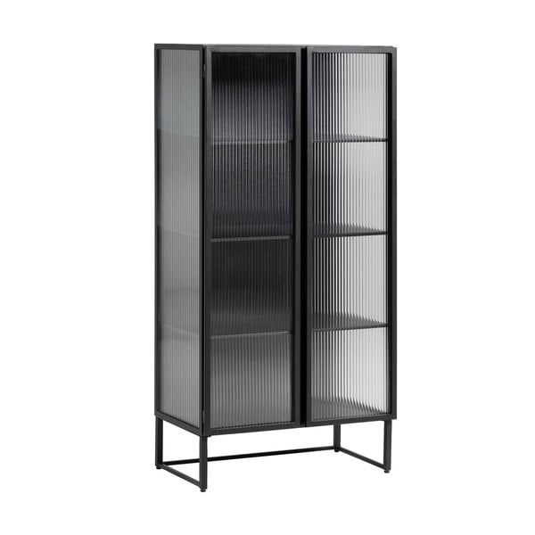 Czarna stalowa witryna 70x143x41 cm Trixie – Kave Home