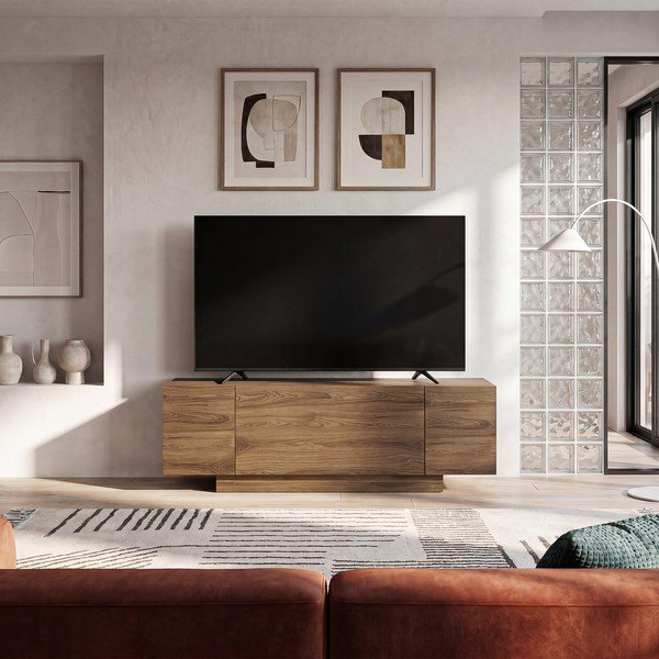 Szafka pod TV w dekorze dębu w naturalnym kolorze 140x45x40 cm Victor – Marckeric-image-1