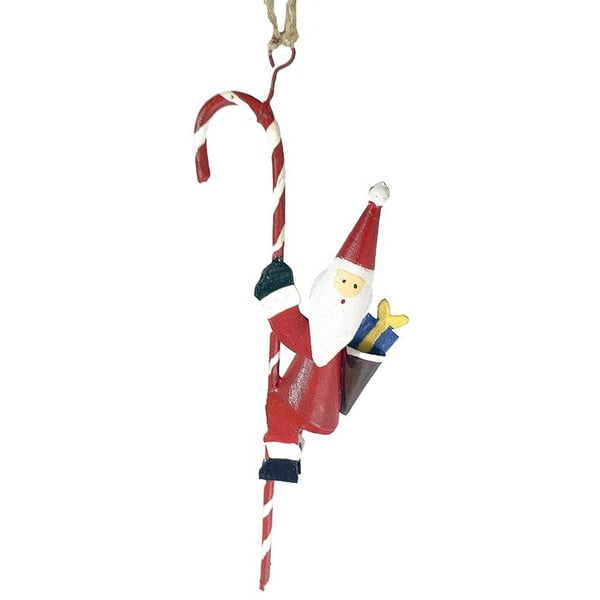 Wisząca dekoracja świąteczna Santa Hanging on Candycane – G-Bork