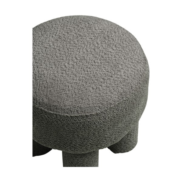 Ciemnoszary puf z tkaniny szenilowej Canberra – House Nordic-image-3