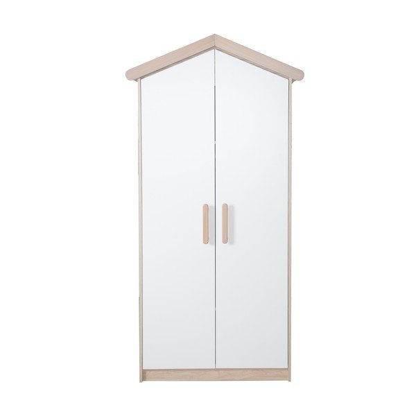 Biało-naturalna szafa dziecięca w dekorze dębu 96x190x50 cm Cabane – Roba