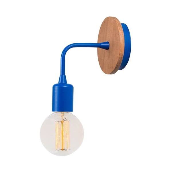 Niebieska lampa Simple Drop Wood