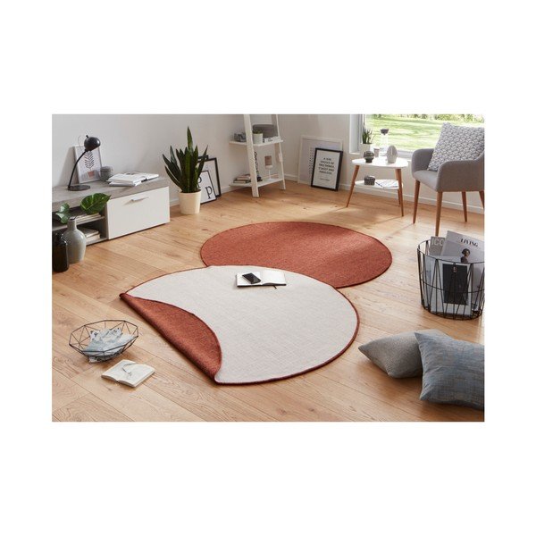 Ceglasty dywan dwustronny NORTHRUGS Miami, Ø 200 cm-image-2
