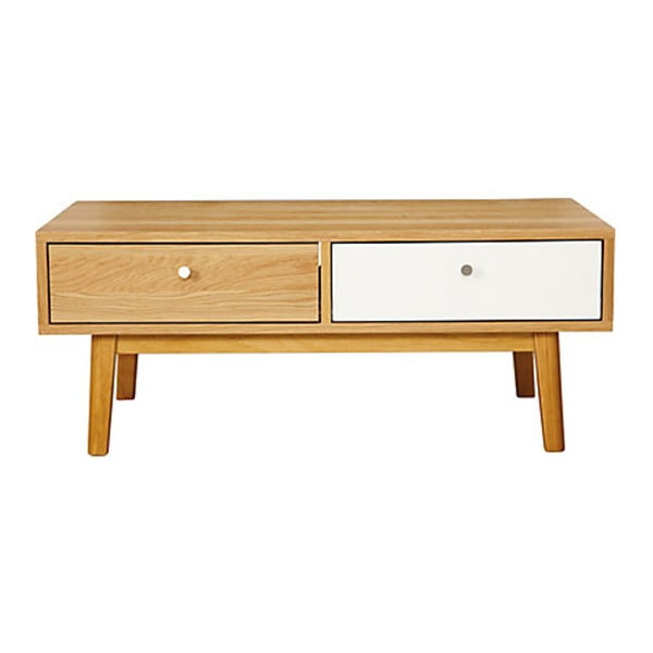 Stolik w dębowym dekorze z 4 szufladami Jitona Merrik-image-1