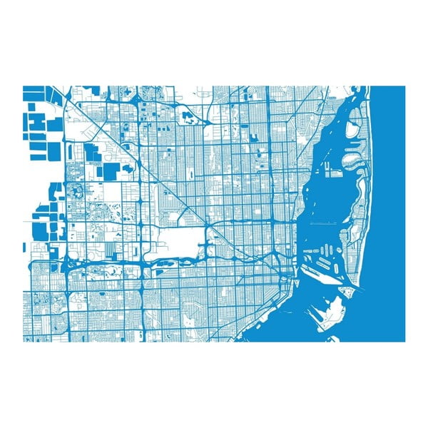 Obraz Homemania Maps Miami, 70x100 cm