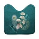 Turkusowy dywanik łazienkowy do WC 45x45 cm Ginkoblue – douceur d'intérieur