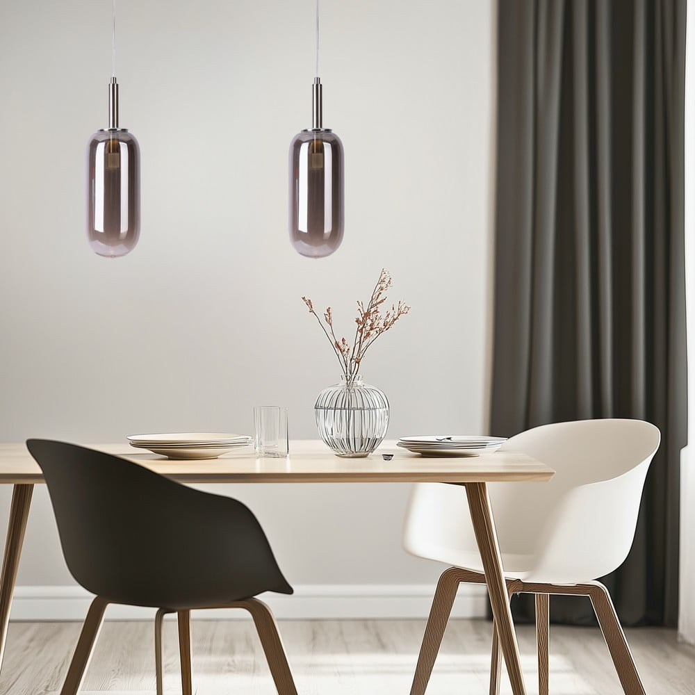 Antracytowa lampa wisząca LED ze szklanym kloszem ø 13 cm Fiuggi – Candellux Lighting (zdjęcie 8)