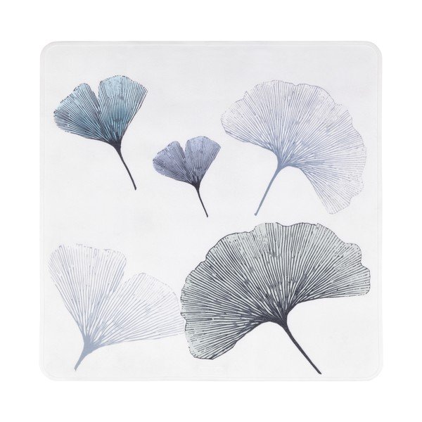 Biało-niebieska mata łazienkowa Wenko Ginkgo, 54x54 cm-image-2