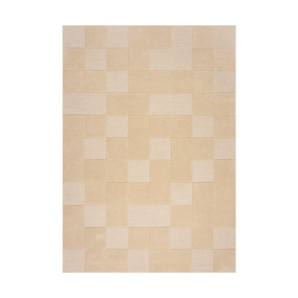 Beżowy dywan wełniany 170x120 cm Checkerboard – Flair Rugs