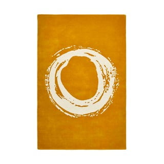 Żółty wełniany dywan Think Rugs Elements Circle, 120x170 cm