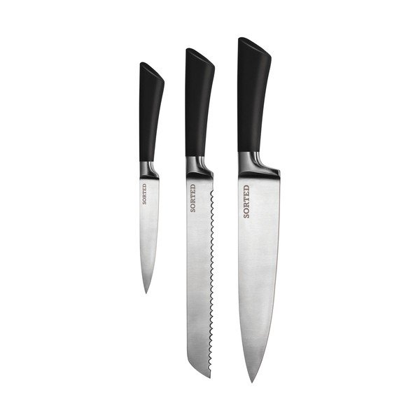 Zestaw 3 nożów, nożyczek, ostrzałki i stojaku Premier Housewares-image-1