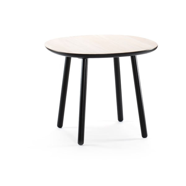 Czarno-biały stół do jadalni z litego drewna EMKO Naïve, ⌀ 90 cm