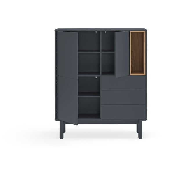 Ciemnoszara wysoka komoda 100x120 cm Corvo – Teulat-image-4