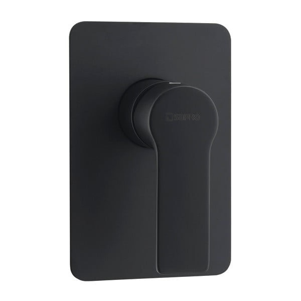 Bateria prysznicowa podtynkowa w kolorze matowej czerni (1 otwór) Pax – Sapho