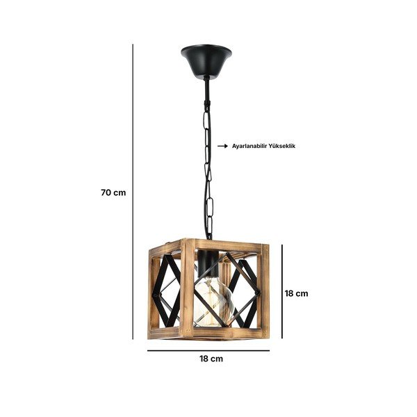Lampa wisząca z drewna jodłowego Zikzak Rustik-image-2