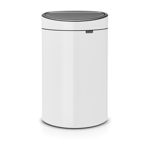 Biały stalowy kosz na śmieci otwierany na dotyk 40 l Touch Bin – Brabantia