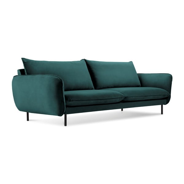 Ciemnozielona aksamitna sofa Cosmopolitan Design Vienna, 230 cm