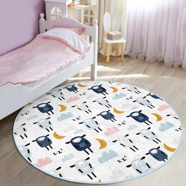 Biały dywan dziecięcy ø 120 cm Comfort – Mila Home-image-2