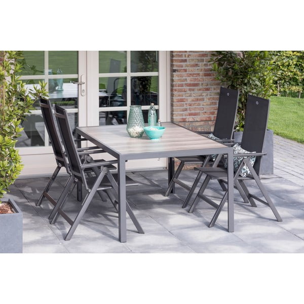 Ciemnoszare metalowe krzesło ogrodowe Aruba – Hartman-image-3