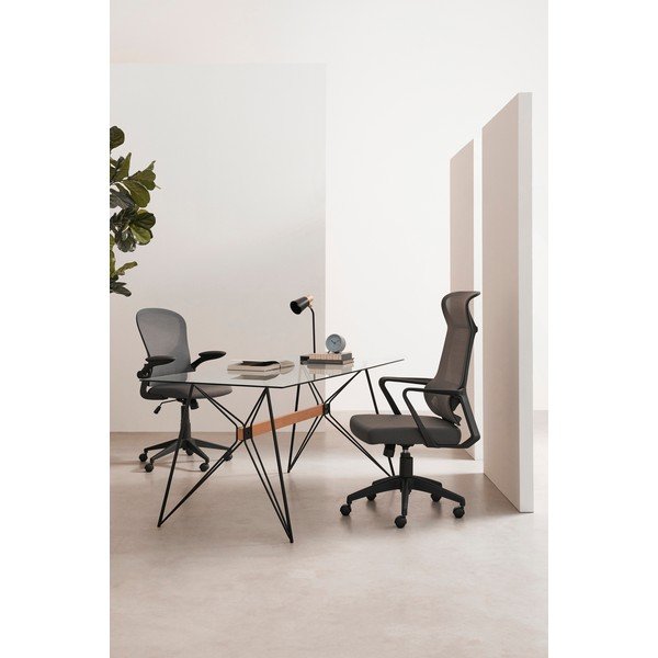 Szare tapicerowane krzesło biurowe Kempton – Yes Everyday-image-1