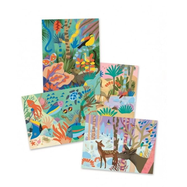 Zestaw artystyczny z farbami i pędzlem Djeco Aquarel Animals