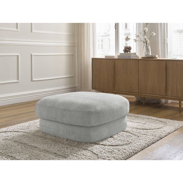 Jasnoszary podnóżek z tkaniny szenilowej Leonore – Bobochic Paris-image-1