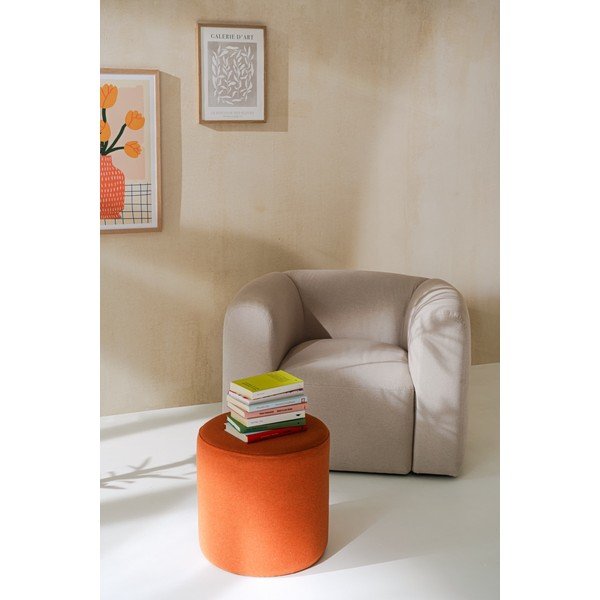 Wełniany puf w kolorze terakoty Folk – noo.ma-image-3