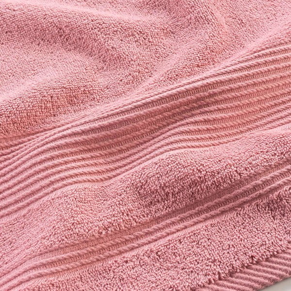 Różowy bawełniany ręcznik kąpielowy frotte 90x150 cm Tendresse – douceur d'intérieur-image-2