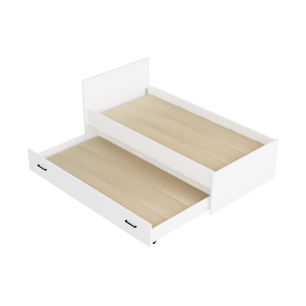 Białe łóżko dziecięce z wysuwanym łóżkiem 90x190 cm Sofia – Kalune Design