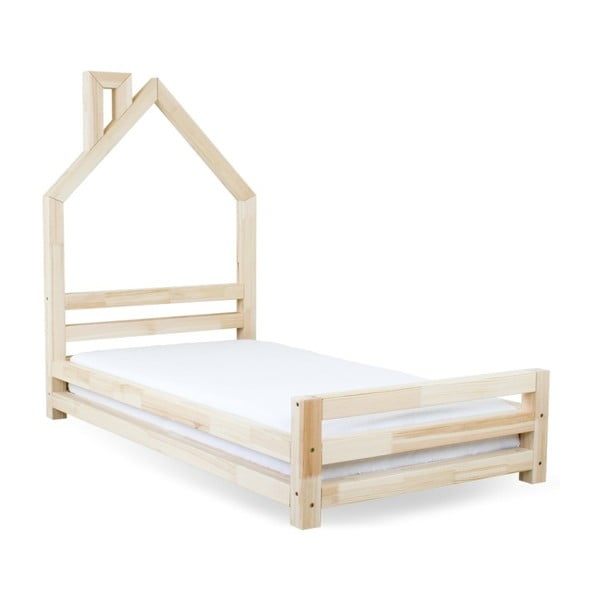 Łóżko dziecięce z lakierowanego drewna świerkowego Benlemi Wally, 90x160 cm