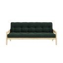 Sofa rozkładana ze sztruksową tapicerką Karup Design Grab Raw/Dark Green