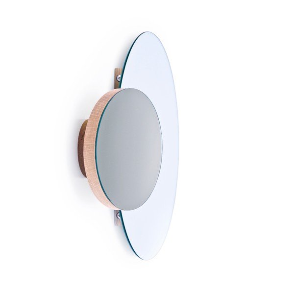 Lustro powiększające z drewnianą ramą (5x) ścienne 55x45 cm Eclipse – Wireworks-image-1