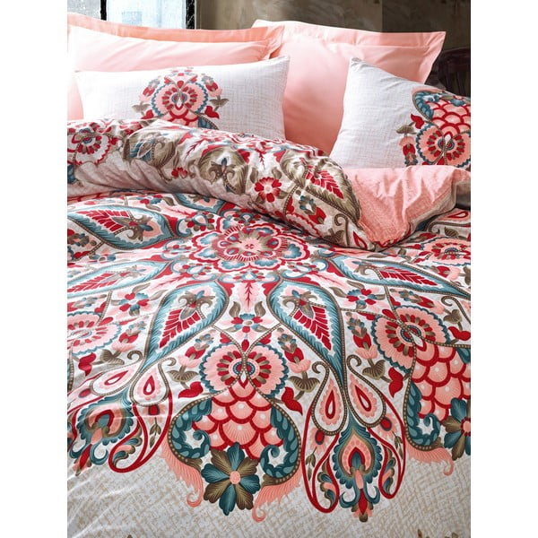 Pościel bawełniana z prześcieradłem Cotton Box Harsa, 200x220 cm-image-1