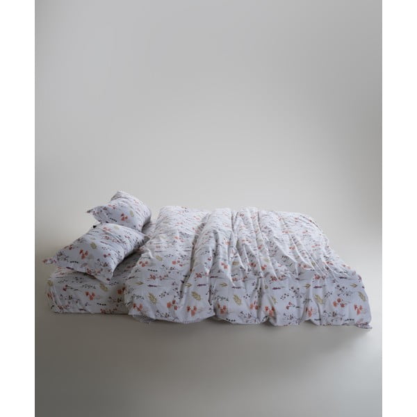 Biała pościel dwuosobowa z bawełny renforcé 240x220 cm Floral Dance Autumn – Mila Home Luxury-image-3