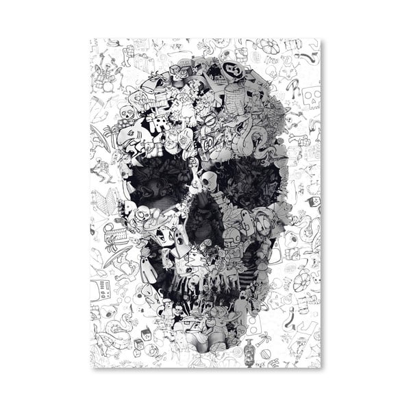 Plakat autorski "Doodle Skull"