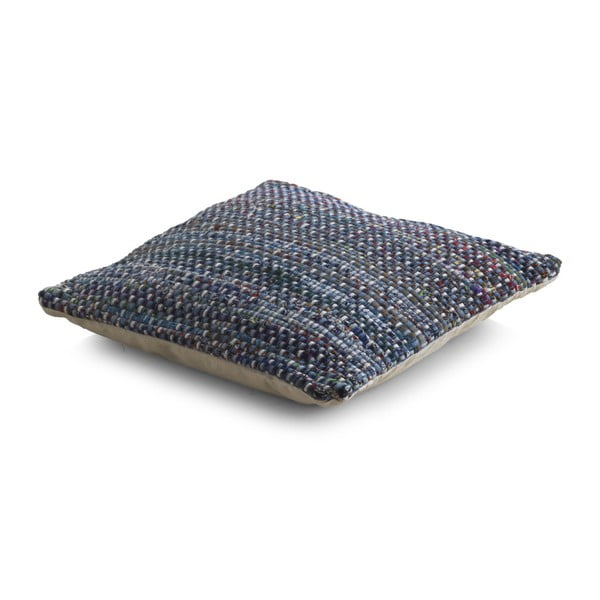 Niebieska poduszka z wypełnieniem we wzory Geese Blues, 45x45 cm
