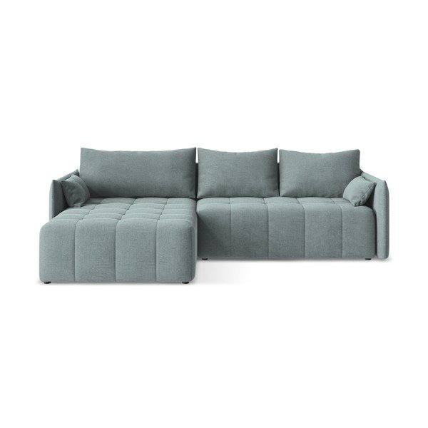 Niebieski rozkładany/ze schowkiem narożnik (lewostronny/z szezlongiem) Moku – Makamii