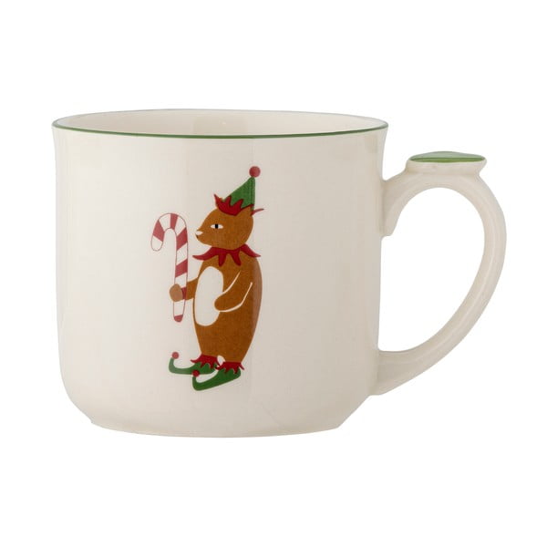 Kremowy kamionkowy kubek z sitkiem ze świątecznym motywem 300 ml Valentin – Bloomingville-image-3