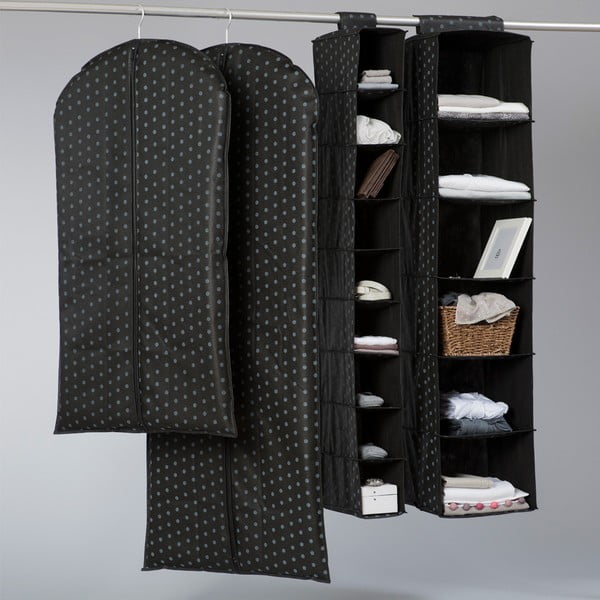 Czarny wiszący organizer do szafy z 9 przegrodami Compactor Garment-image-1