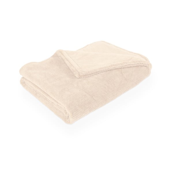 Koc z mikropluszu w kolorze kości słoniowej 150x200 cm Pippa – Tiseco Home Studio