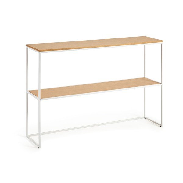 Biało-naturalna konsola w dekorze dębu 30x120 cm Yoana – Kave Home