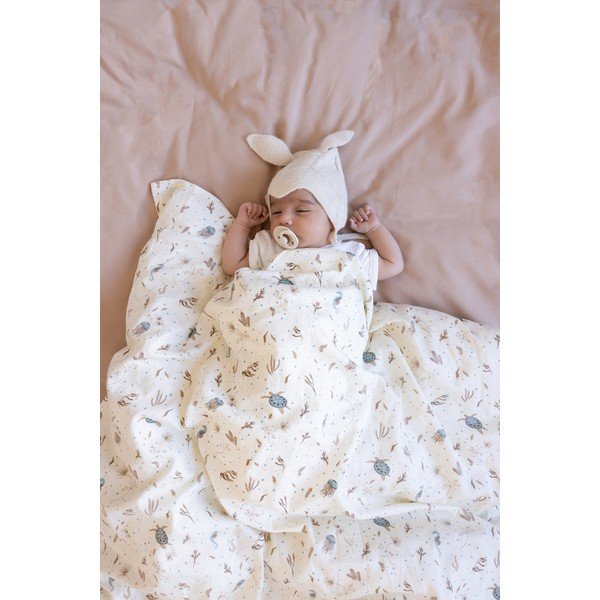 Jasnożółta pościel dziecięca do łóżeczka z bawełny organicznej 70x100 cm Sea Garden – Cam Cam Copenhagen-image-3