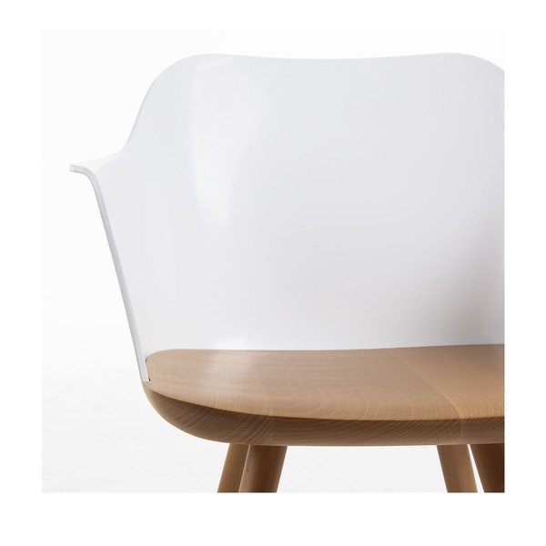 Biały fotel z nogami z drewna bukowego Kave Home Klam-image-4