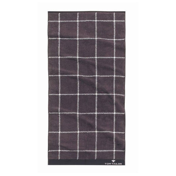 Ręcznik Tom Tailor Jacquard Dark Grey, 90x200 cm