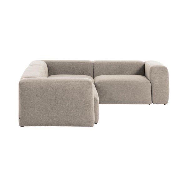 Beżowy narożnik z tkaniny szenilowej Blok – Kave Home-image-3