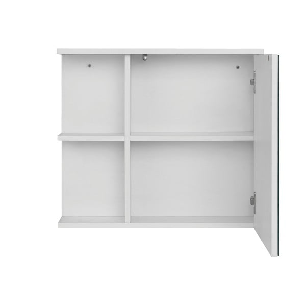 Biała wisząca szafka łazienkowa z lustrem 60x53 cm Mirza – Støraa-image-1